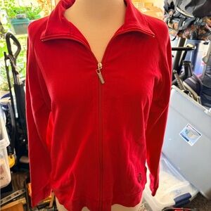 Vintage 90s Oleg Cassini Bold Red Women's track zip Jacket